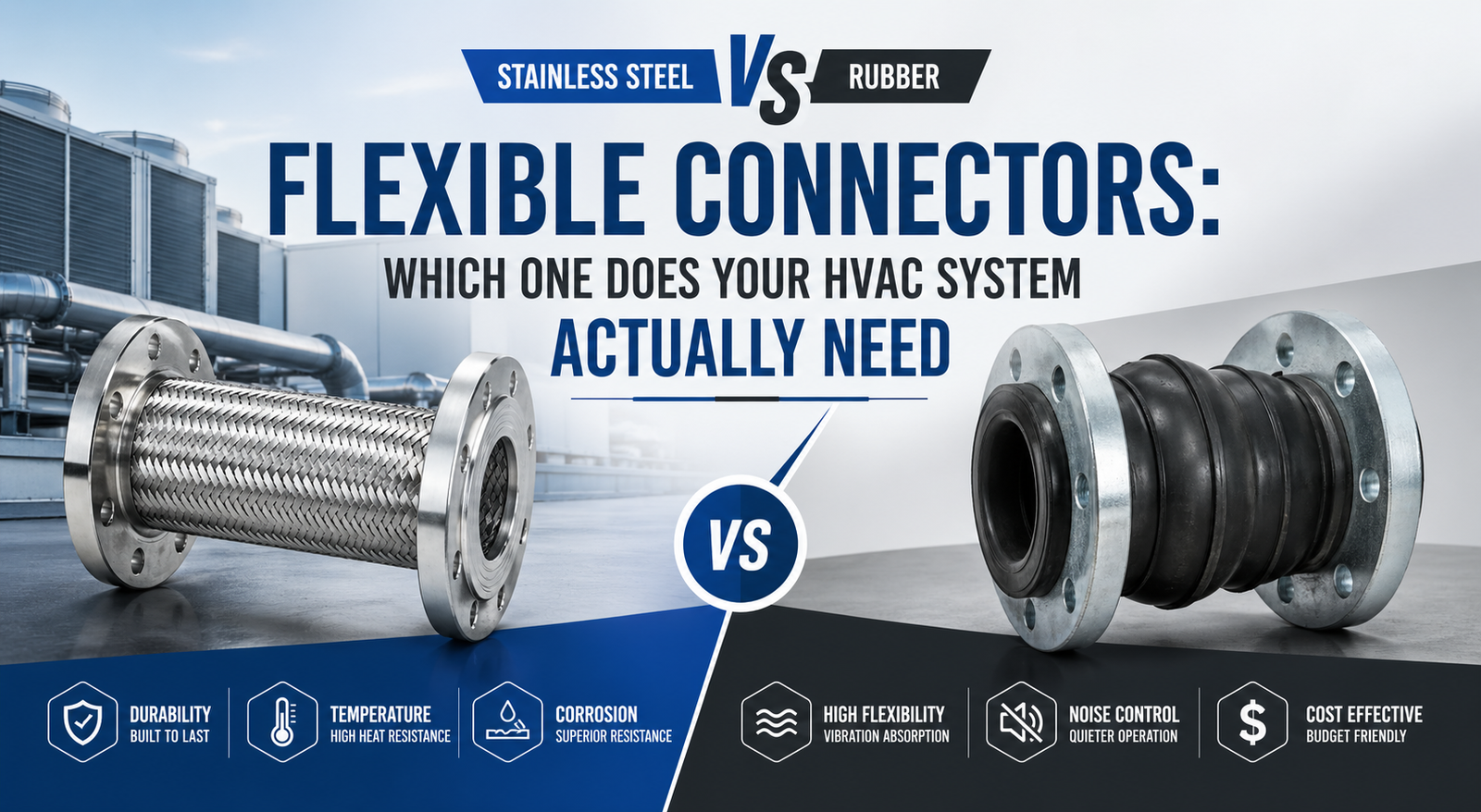 Stainless Steel vs Rubber Flexible Connectors Which One Does Your HVAC System Actually Need